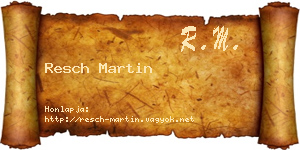Resch Martin névjegykártya